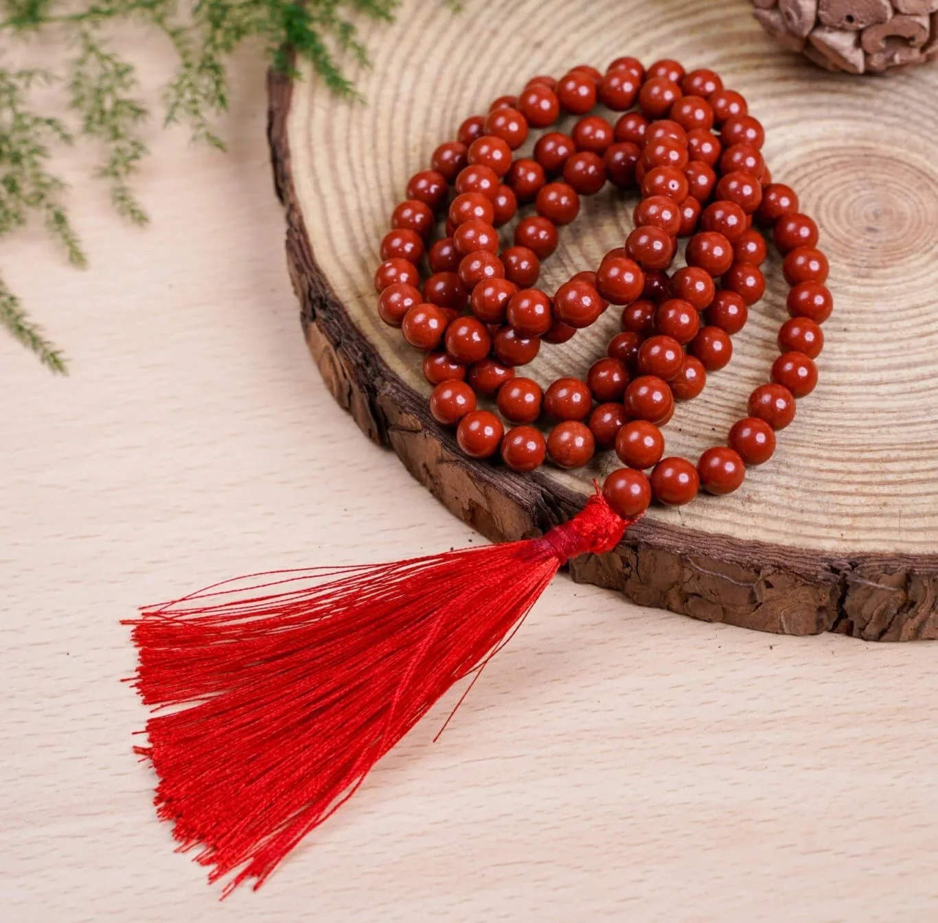 Natural Red Jasper Mala 