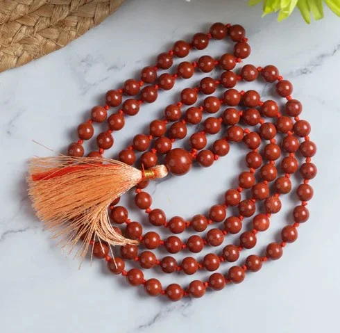 Natural Red Jasper Mala 