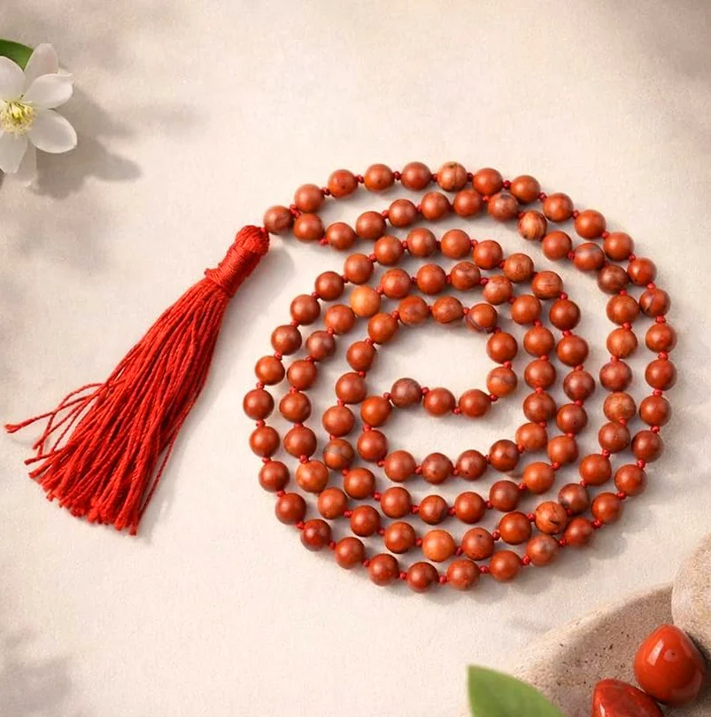 Natural Red Jasper Mala 