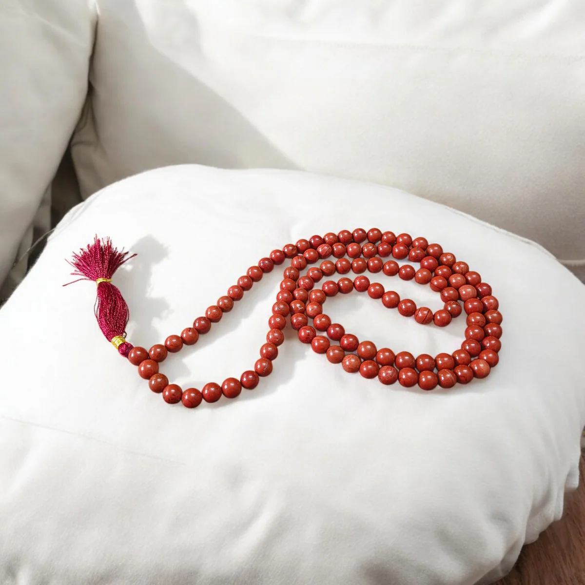 Natural Red Jasper Mala 