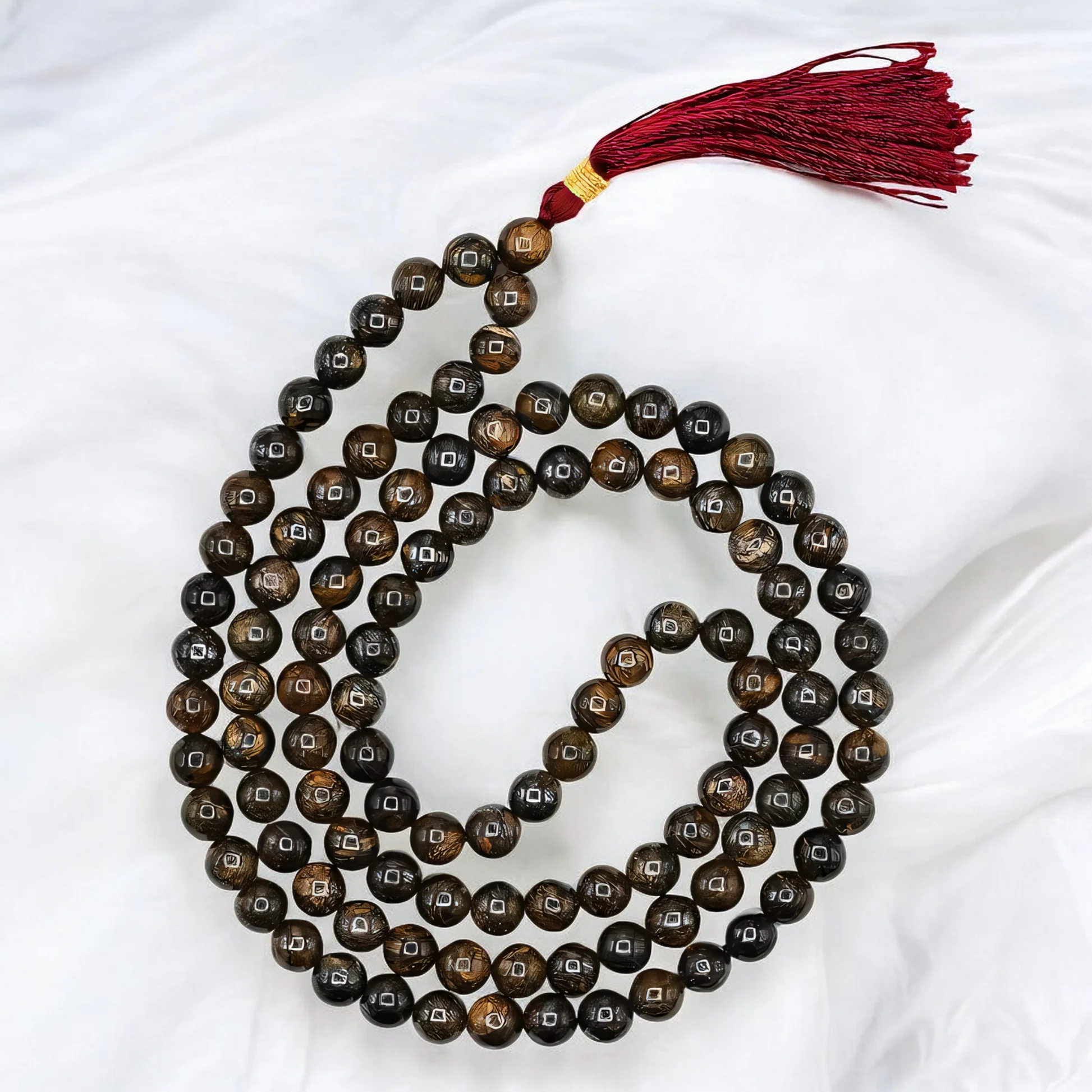 Natural Bronzite  Mala