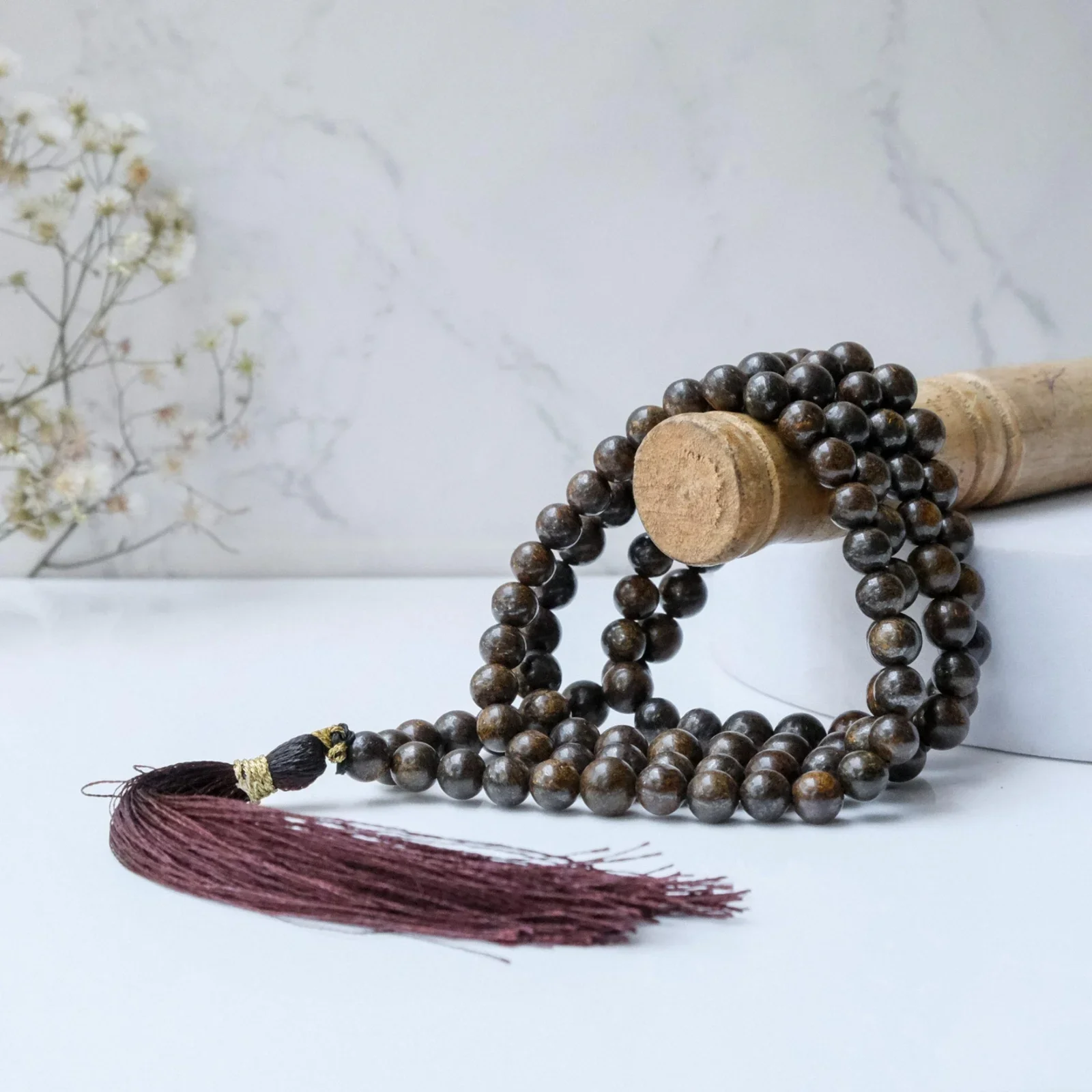 Natural Bronzite  Mala