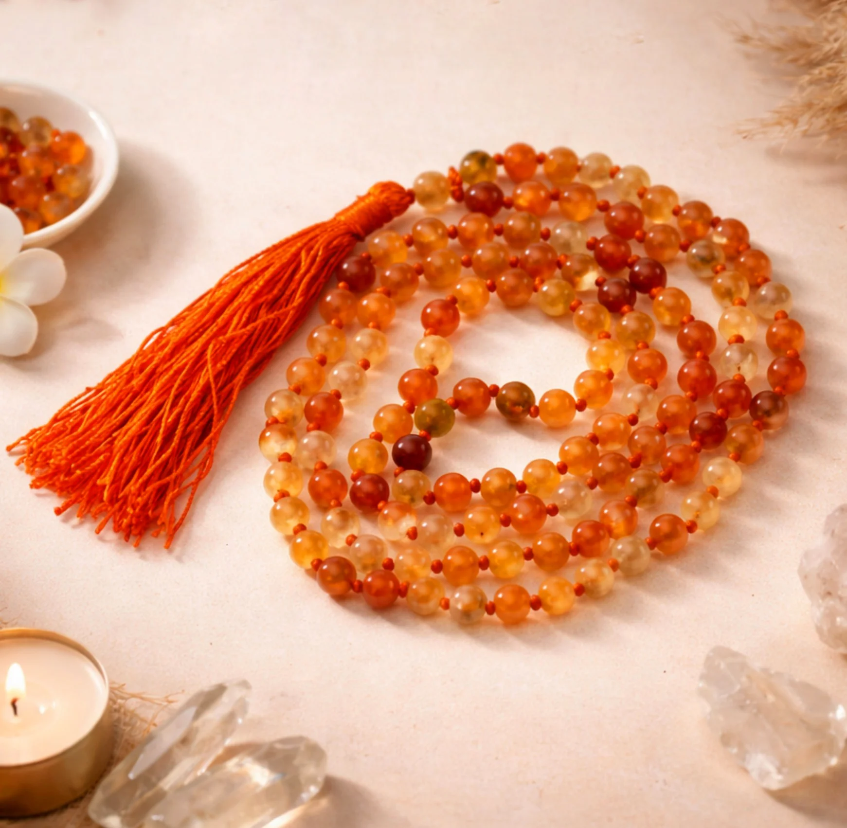 Natural  Carnelian Mala