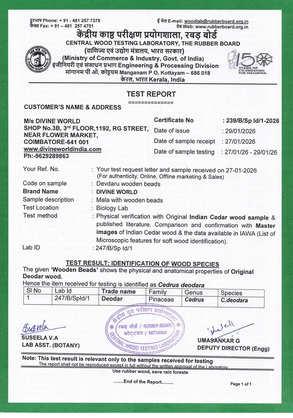 Devadaru Malai Silver kambi 6mm