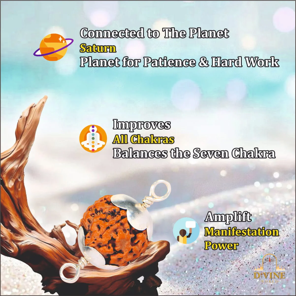 Rudraksha Cap Silver Malai 6mm