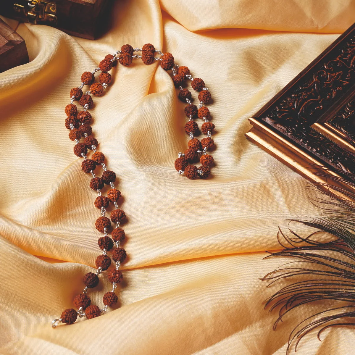 Rudraksha Cap Silver Malai 8mm