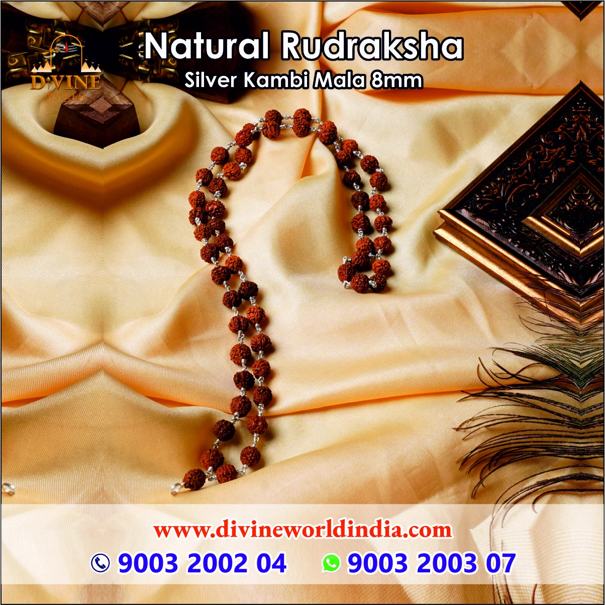 Rudraksha Cap Silver Kambi 8mm