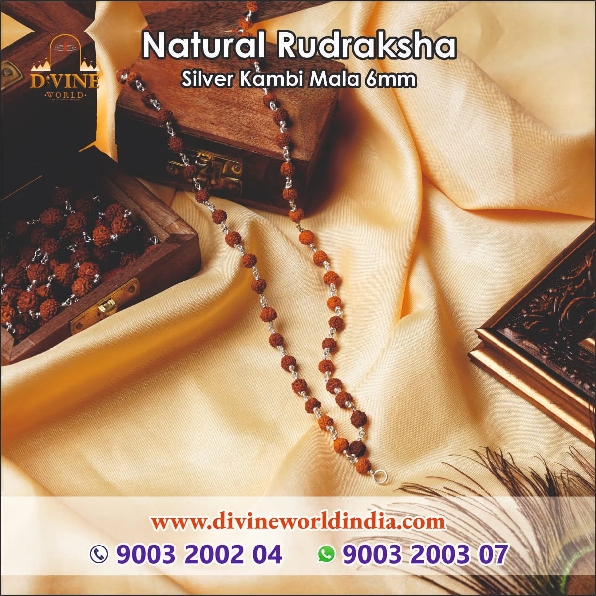 Rudraksha Silver Kambi 6mm