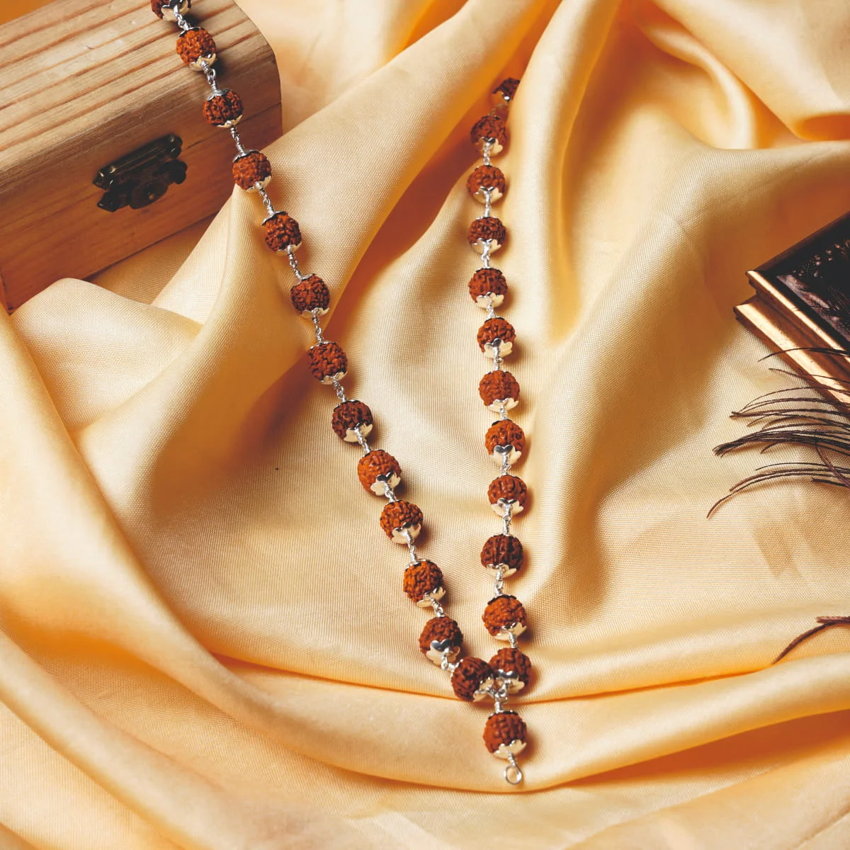 Rudraksham Silver Cap Malai 10mm