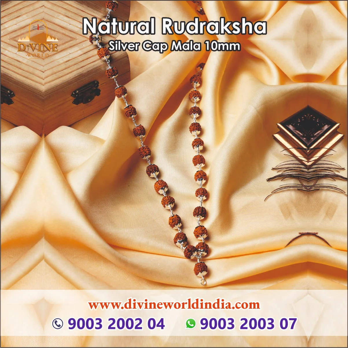 Rudraksham Silver Cap Malai 10mm