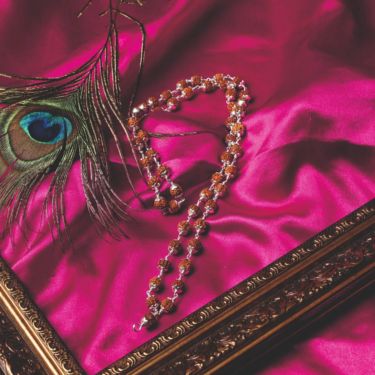 Rudraksham Silver Cap Malai 8mm