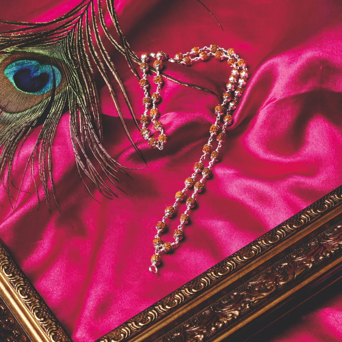 Rudraksham Silver Cap Malai 6mm