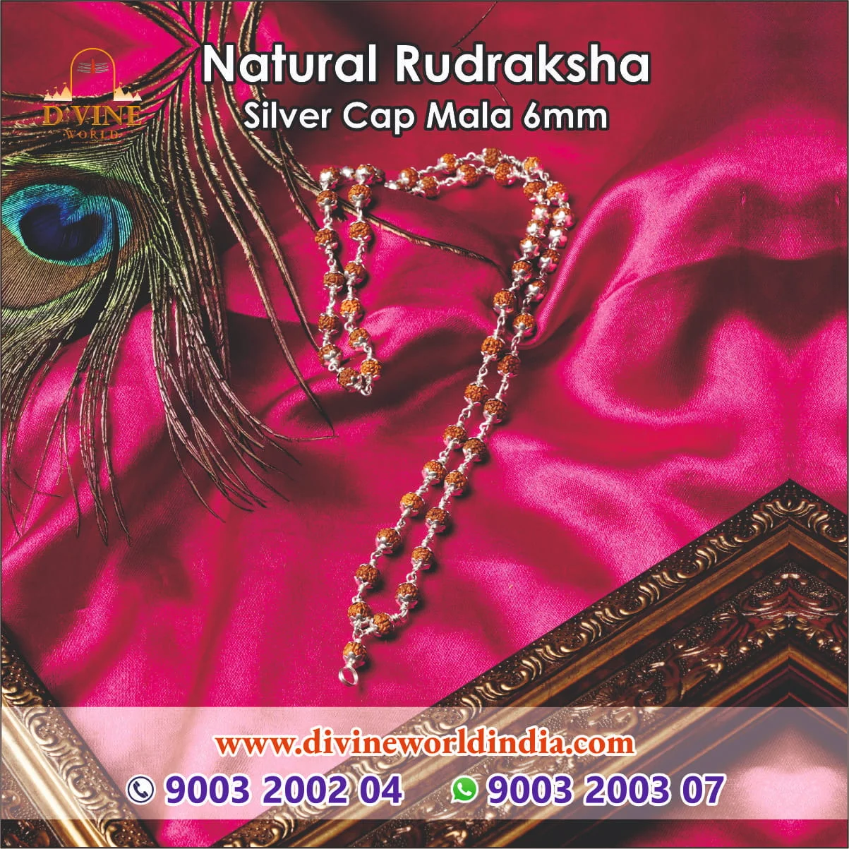 Rudraksham Silver Cap Malai 6mm