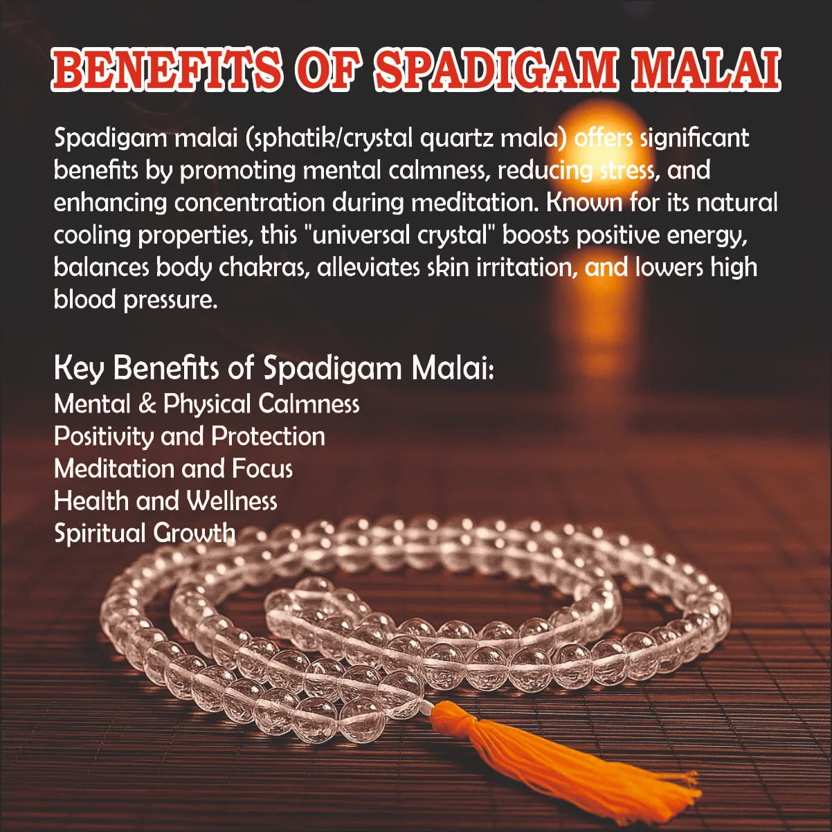 Sphatik Malai Silver cap 8mm