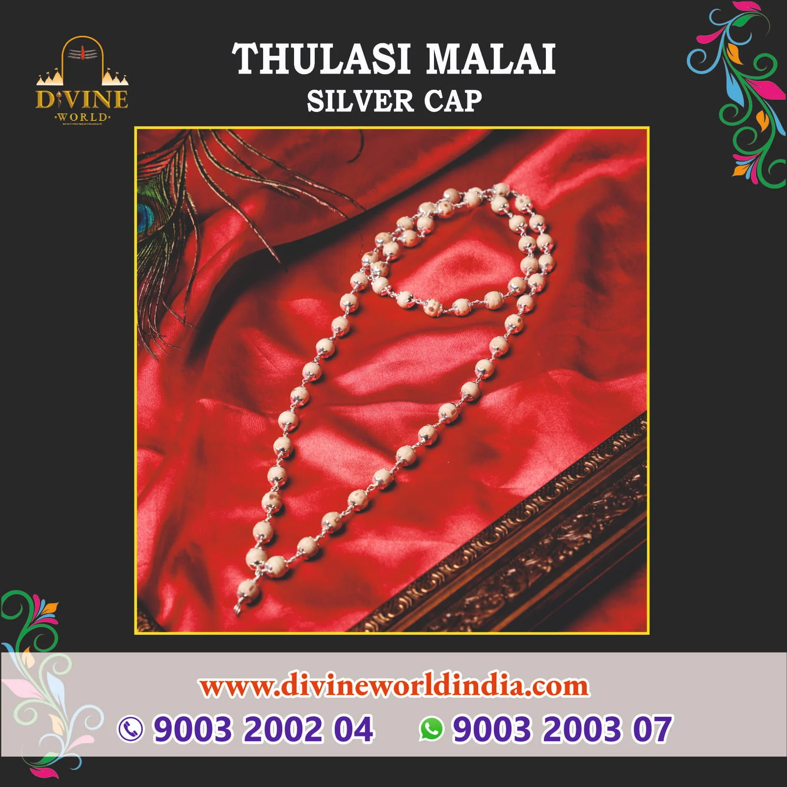THULASI MALAI SILVER CAP 8MM