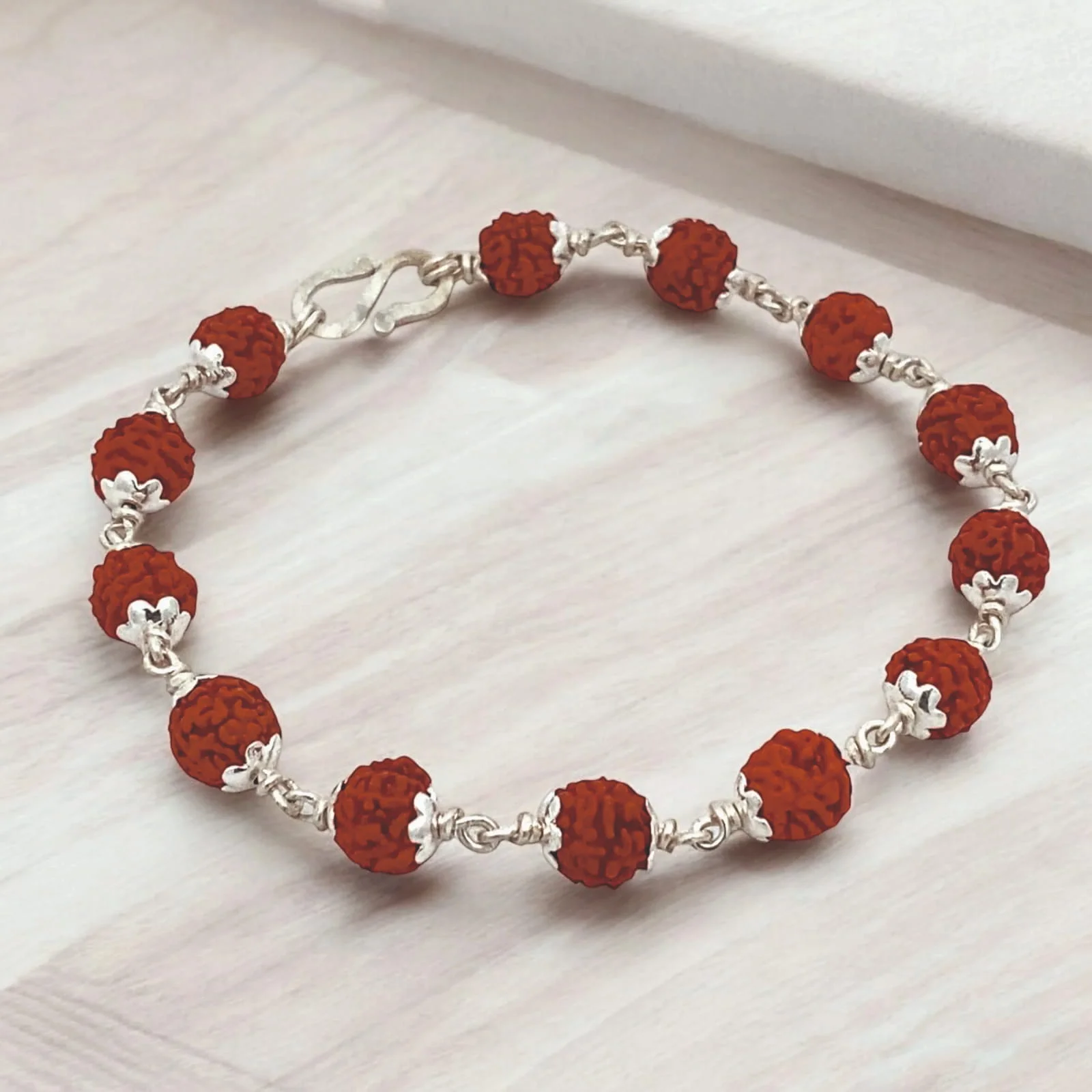 Rudraksha Silver Bracelet 8 MM
