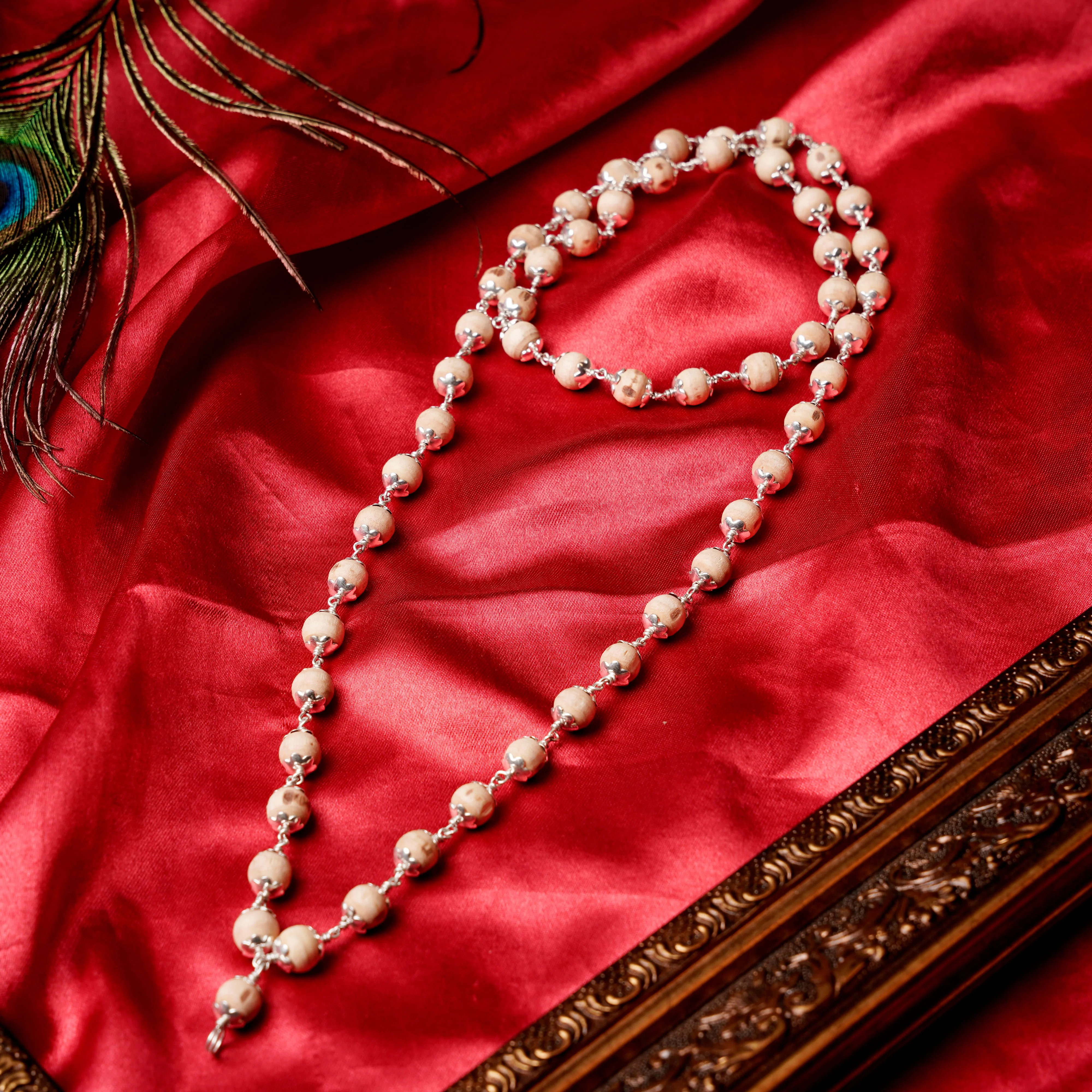 THULASI MALAI SILVER CAP 8MM