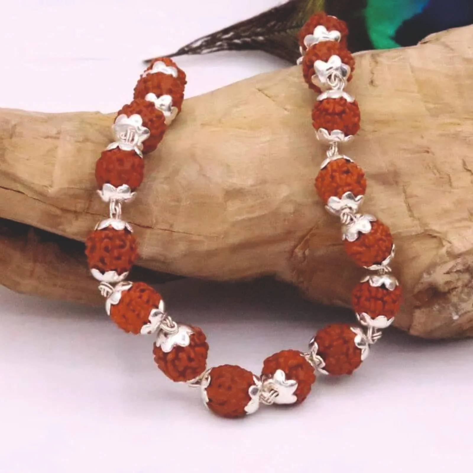 Rudraksha Silver Bracelet 10 MM