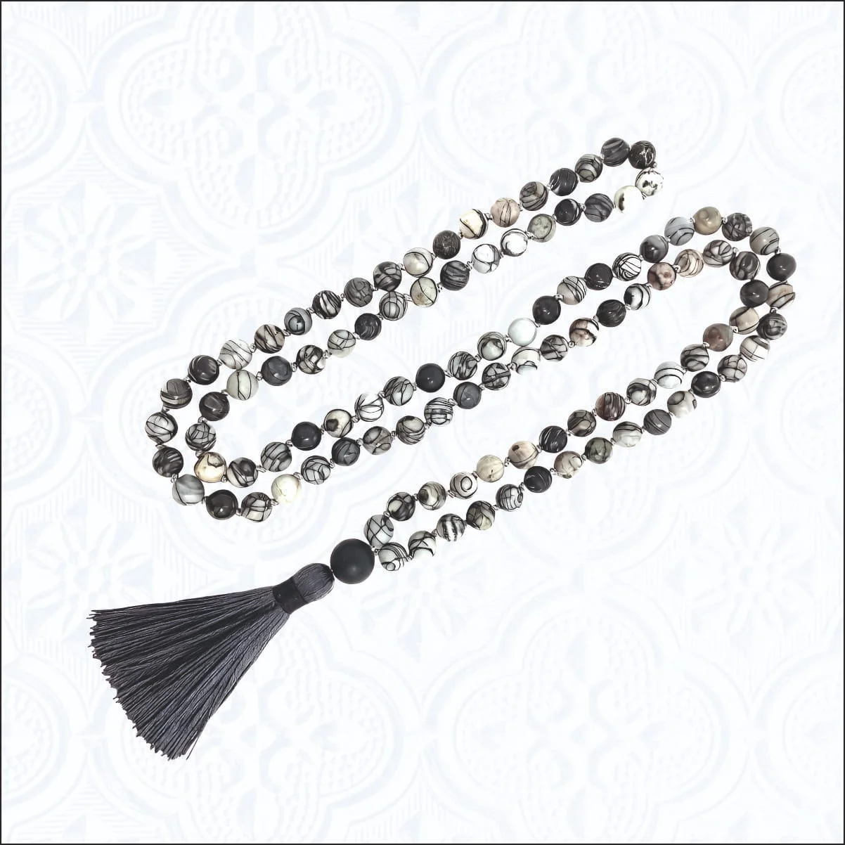 Black Web Jasper mala