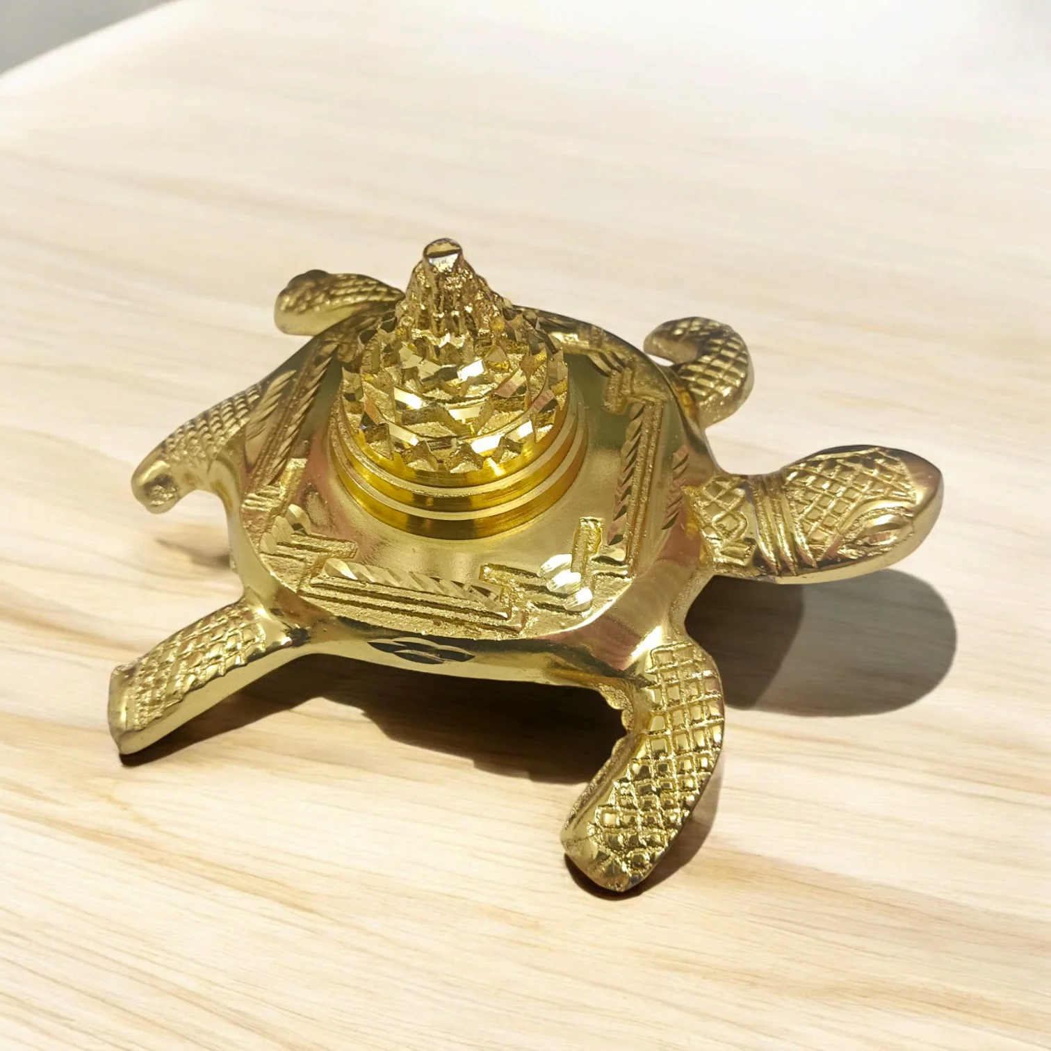 Brass Meru Shree Yantra with Tortoise
