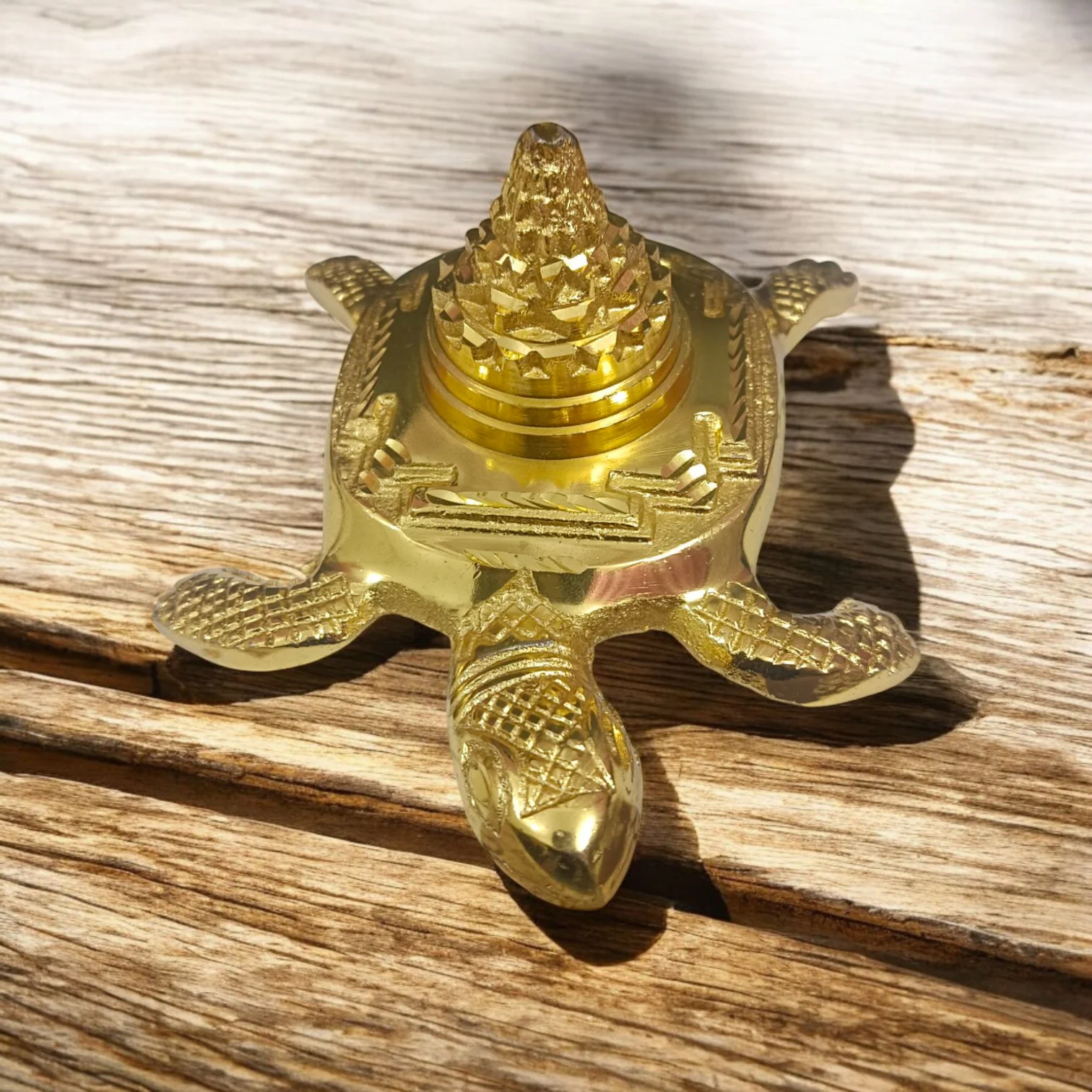 Brass Meru Shree Yantra with Tortoise