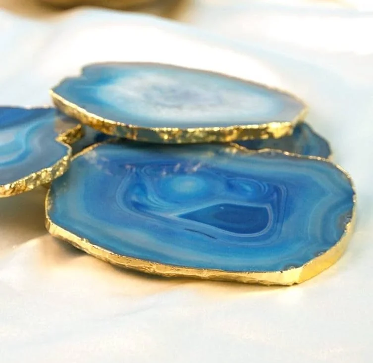 VESTO BRAZILIAN AGATE  COASTER (TURQUOISE)