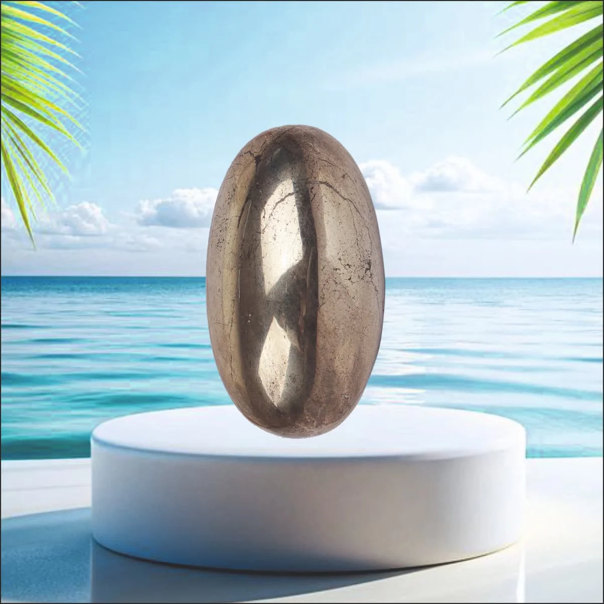 Natural Pyrite Palm Stone