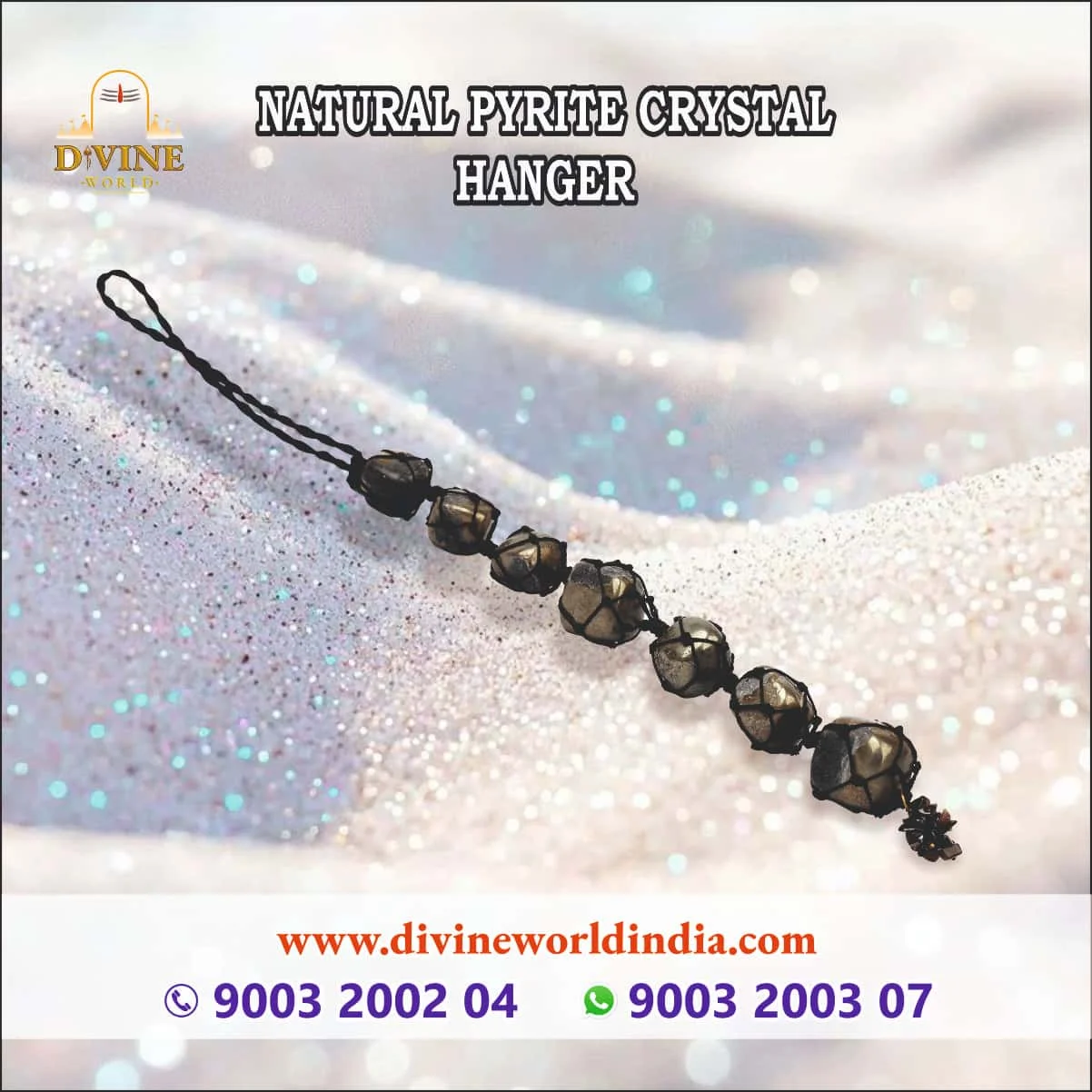 NATURAL PYRITE CRYSTAL HANGER