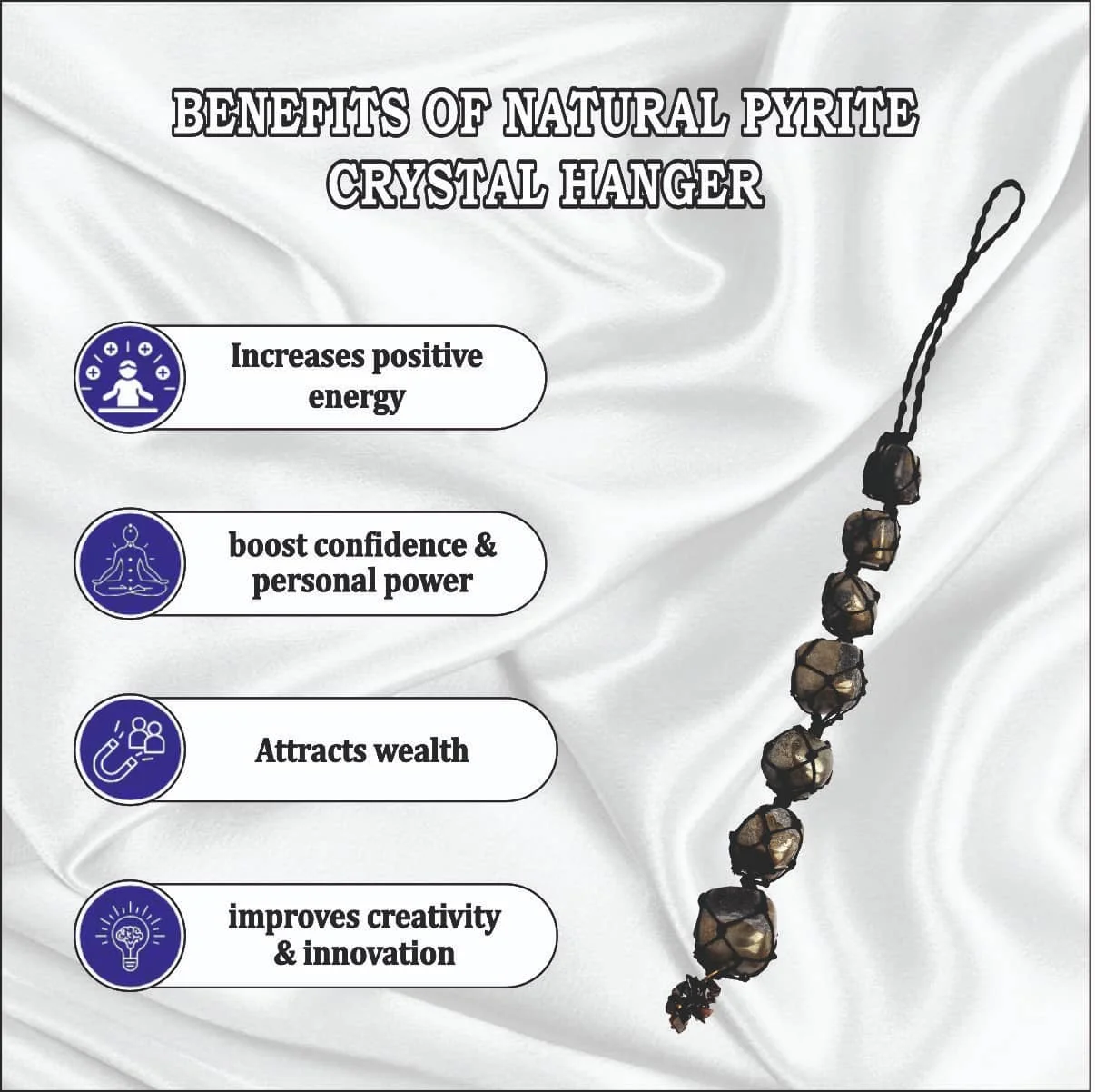 NATURAL PYRITE CRYSTAL HANGER
