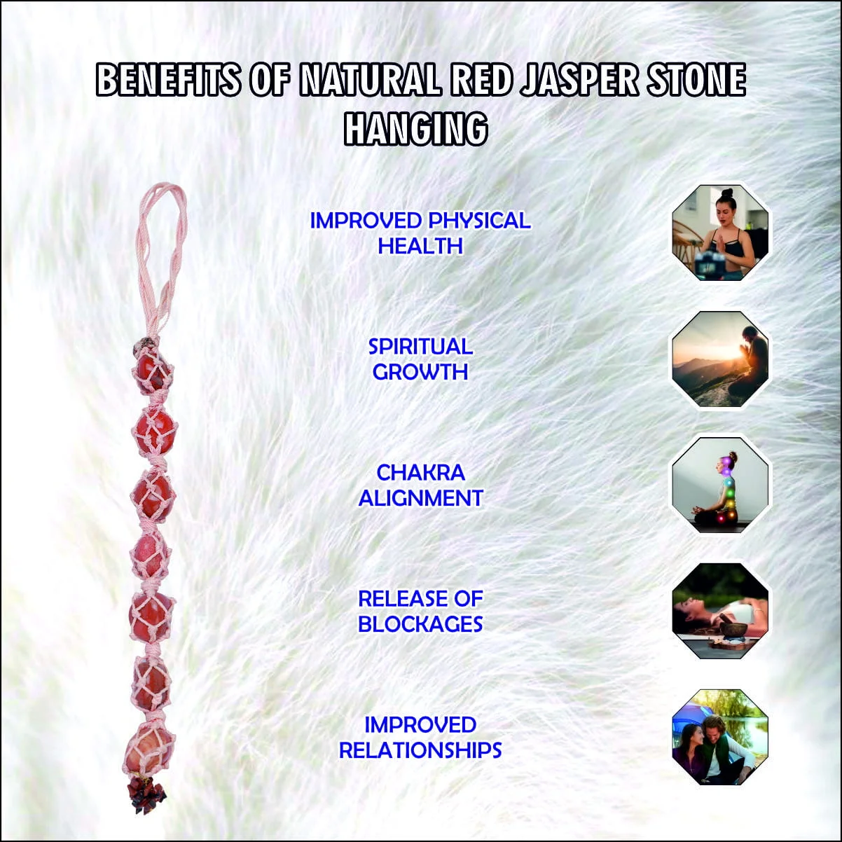 NATURAL RED JASPER STONE HANGING