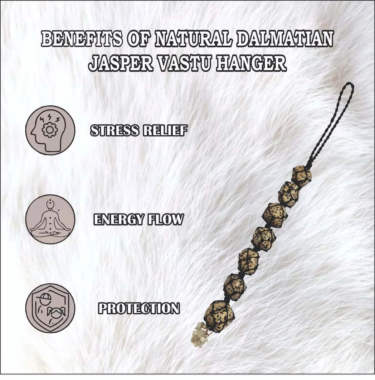 Natural DalmatianJasper Stone Hanger 
