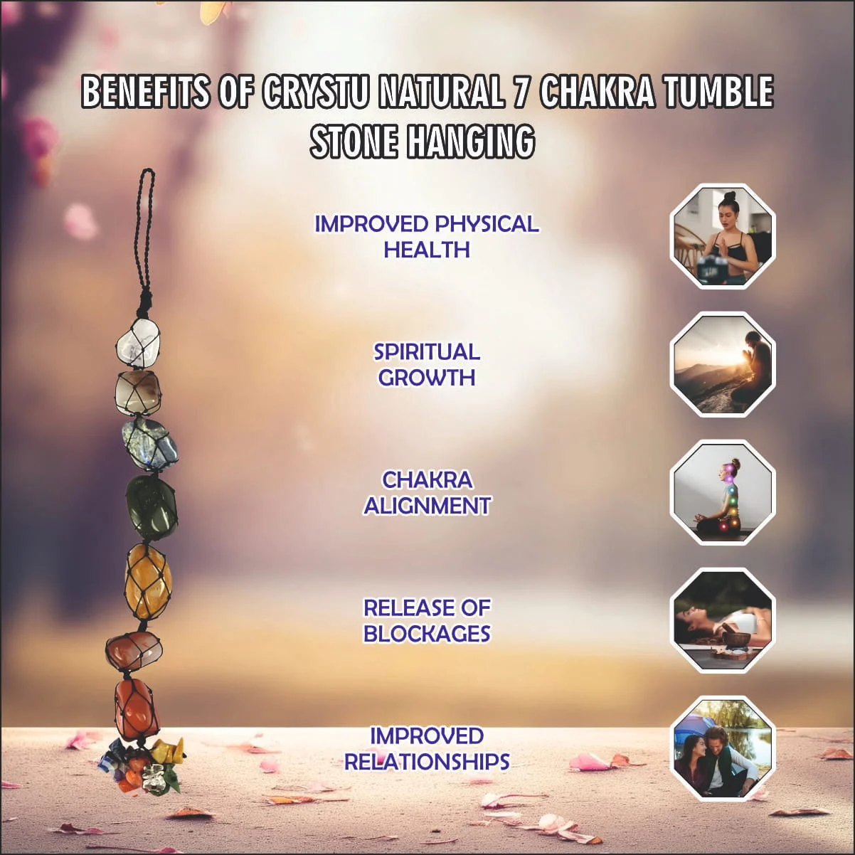 7 CHAKRA STONE HANGING