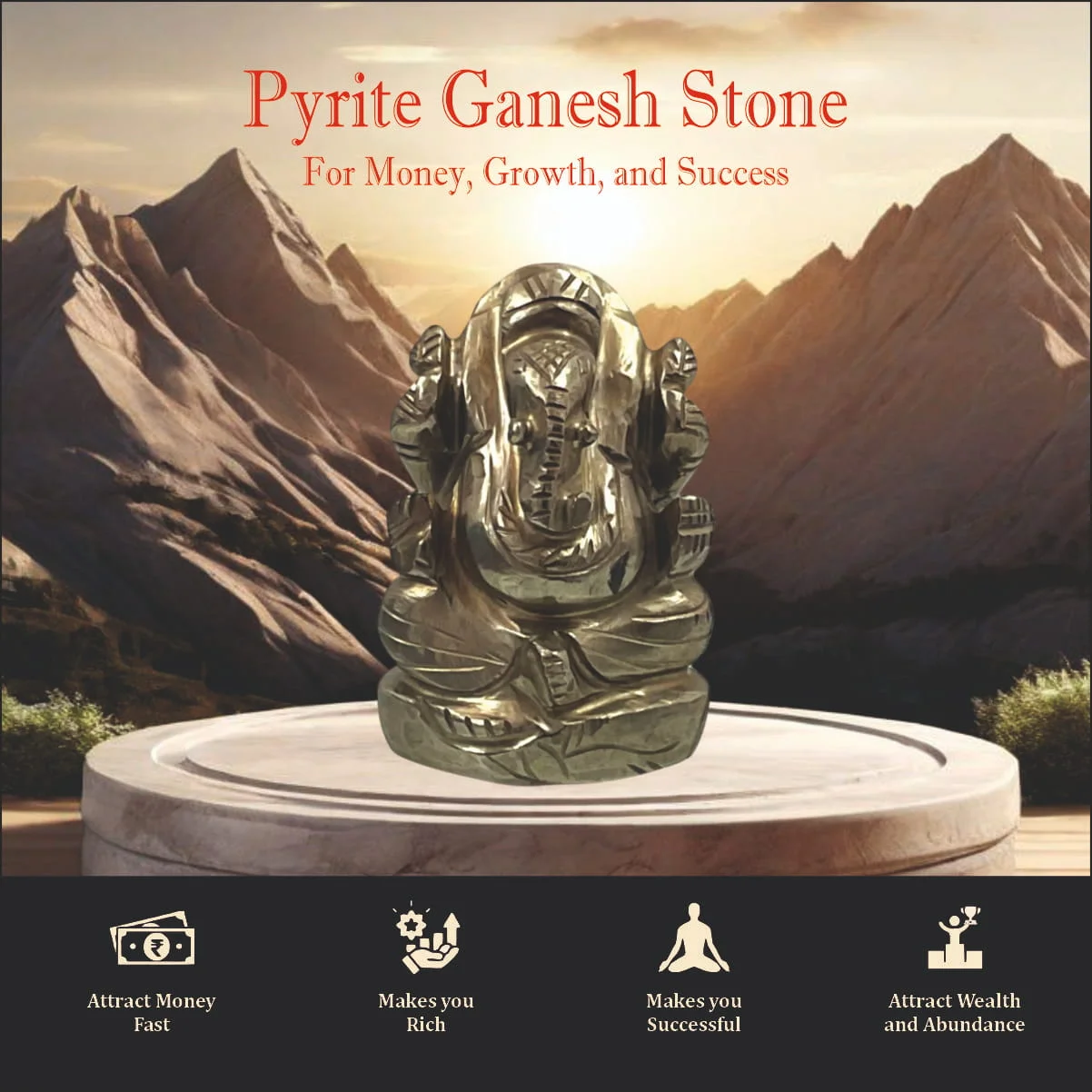 pyrite ganesh stone