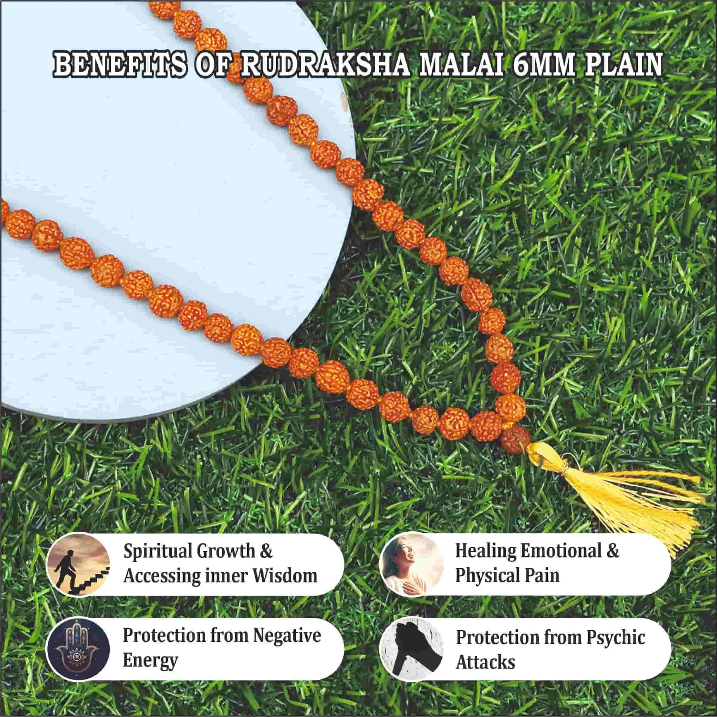 RUDRAKSHA MALA 6MM PLAIN