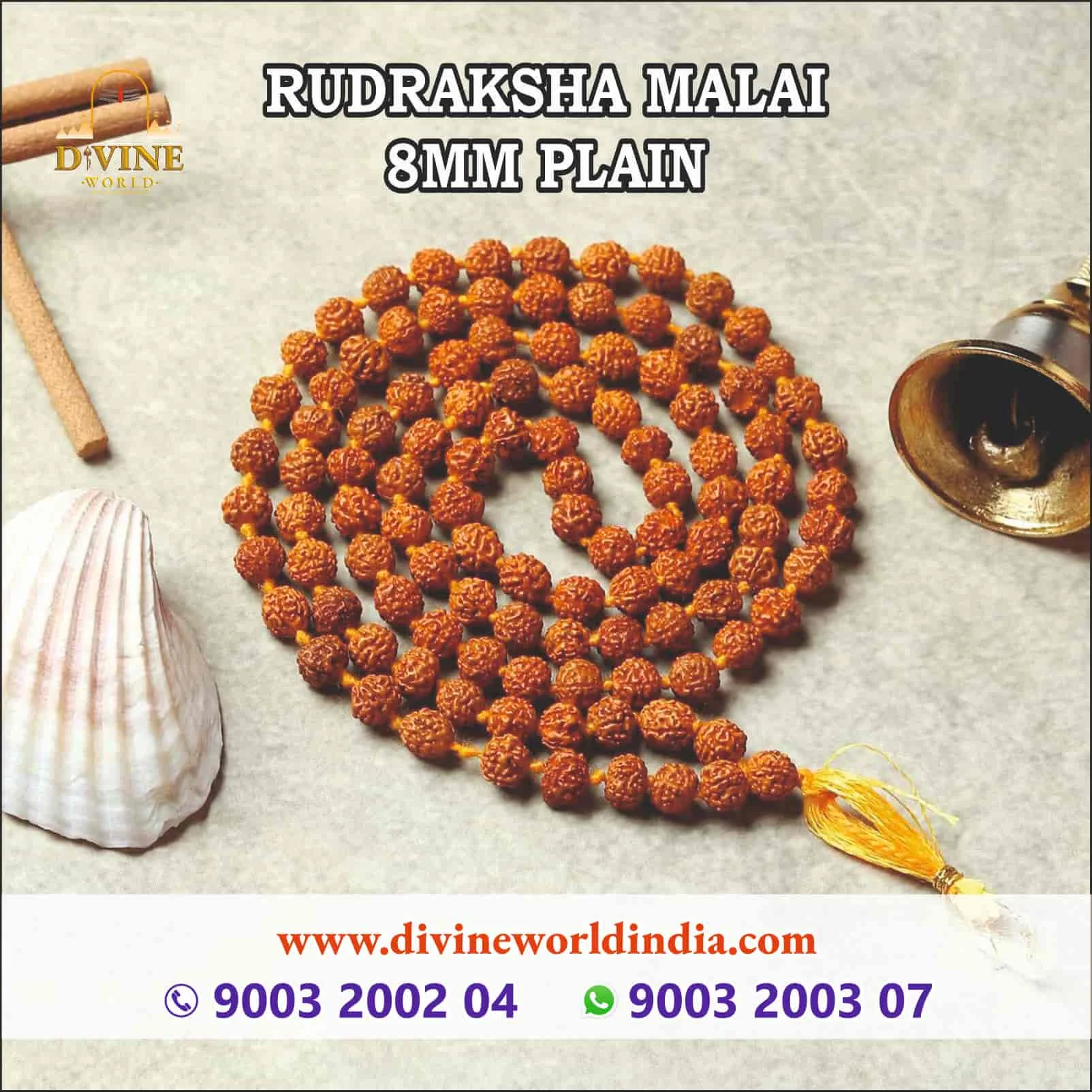 RUDRAKSHA MALAI 8MM PLAIN 