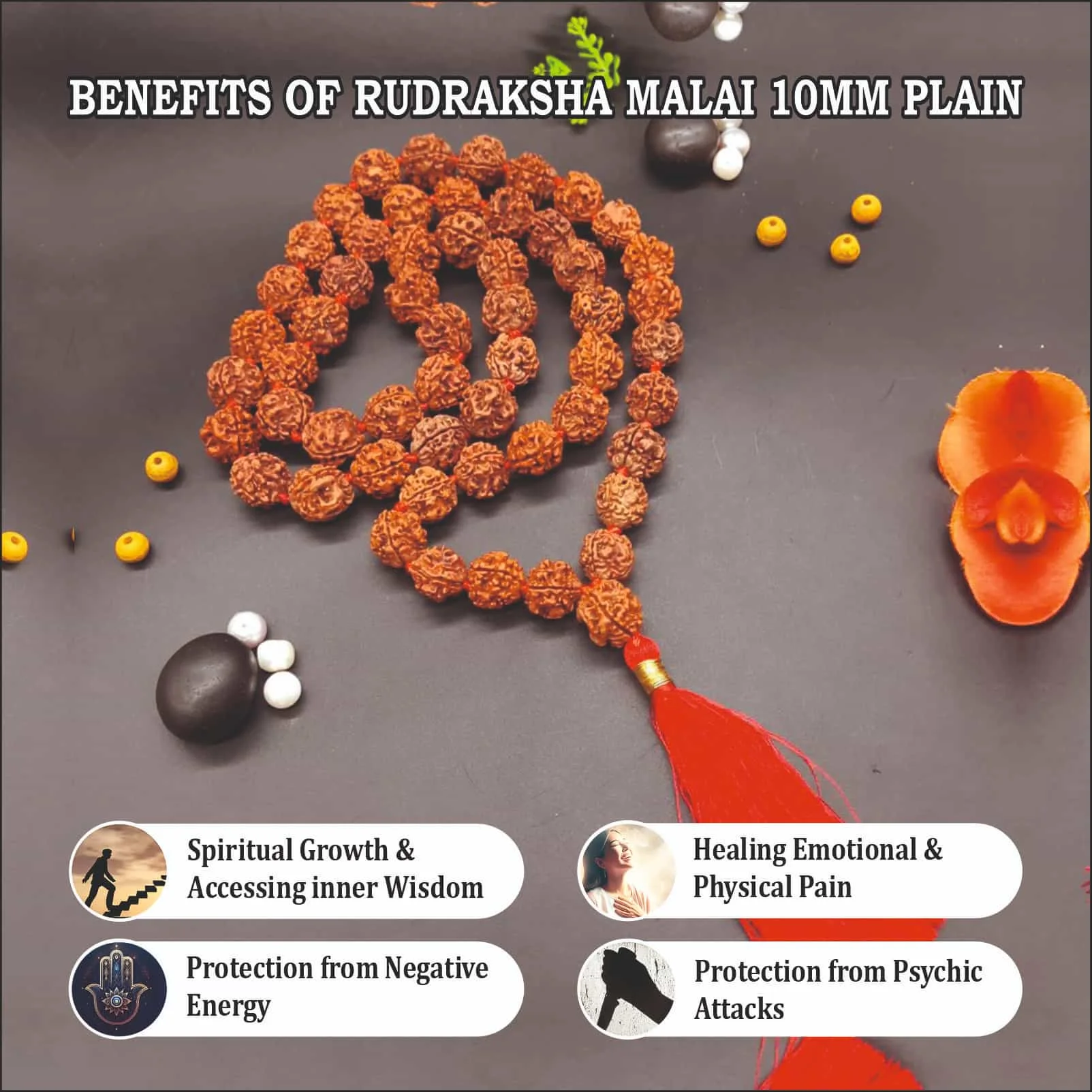 RUDRAKSHA MALAI 10MM PLAIN