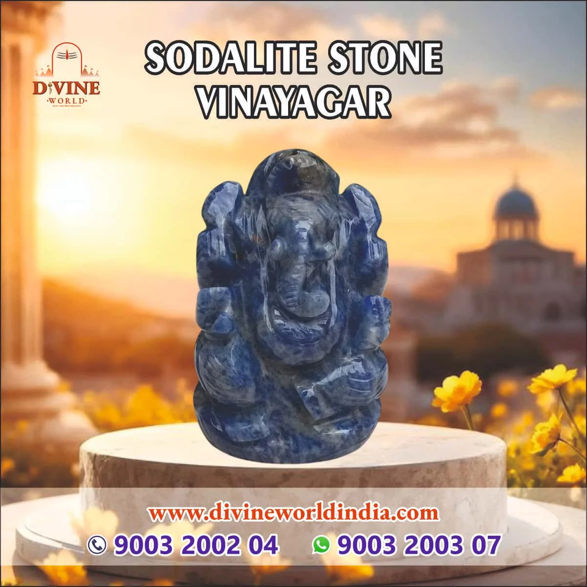 Sodalite Vinayagar Statue