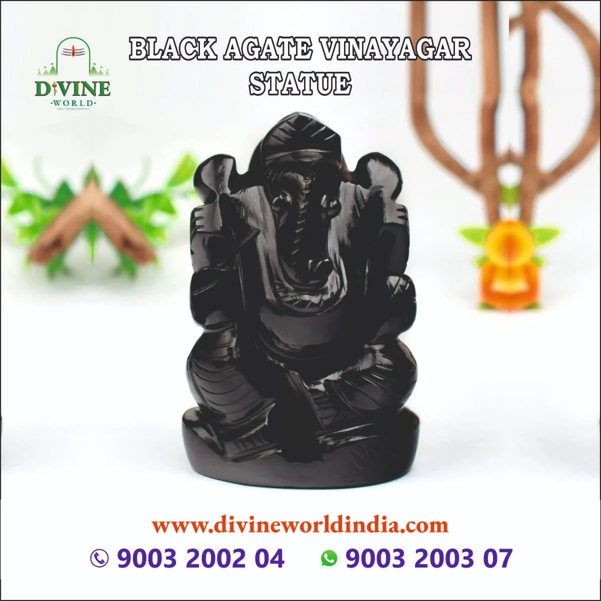 Black Agate Vinayagar Statue