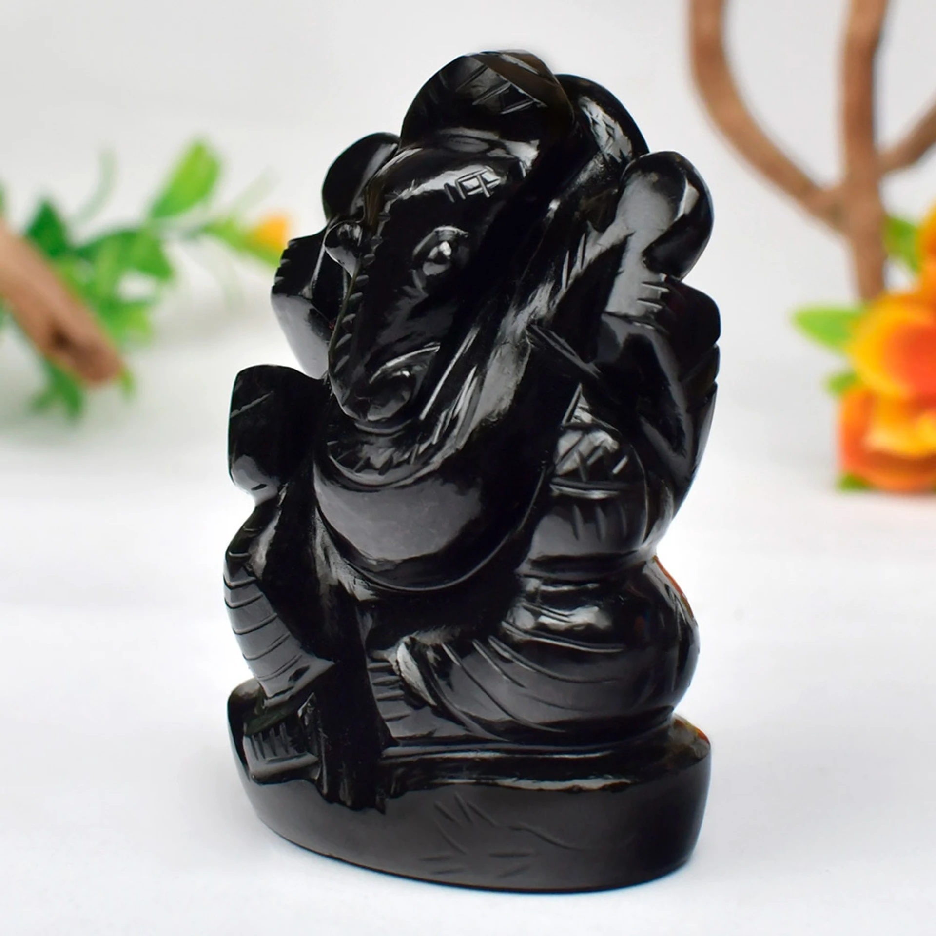 Black Agate Vinayagar Statue